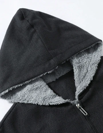 Jacheta SHEIN Plus Size Men, gri inchis