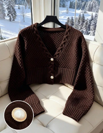 Cardigan SHEIN, maro