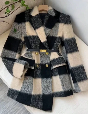 Palton SHEIN, crem/negru