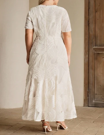 Rochie lunga Anewsta Curve, ecru