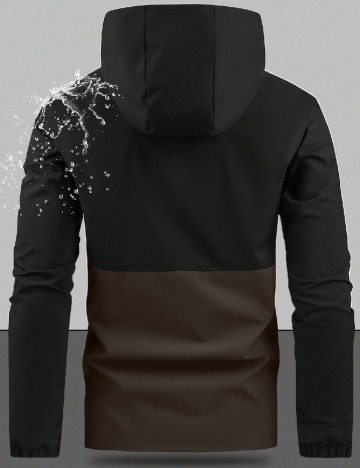 Jacheta impermeabila SHEIN, negru/maro