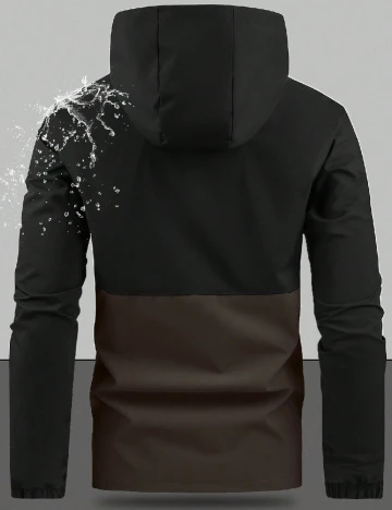 Jacheta impermeabila SHEIN, negru/maro