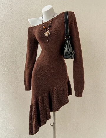 Rochie medie SHEIN, maro