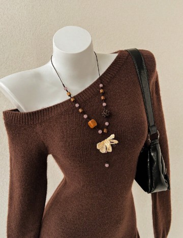 Rochie medie SHEIN, maro