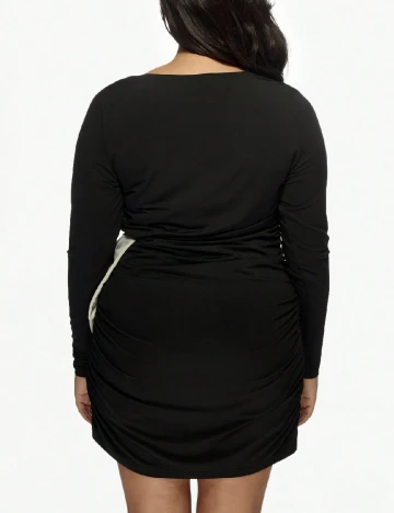 Rochie scurta MISSGUIDED Plus Size, negru/alb