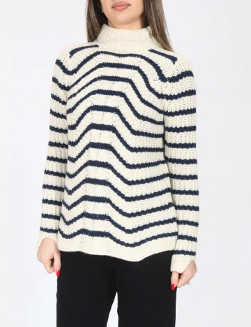 Pulover Zara, alb/albastru