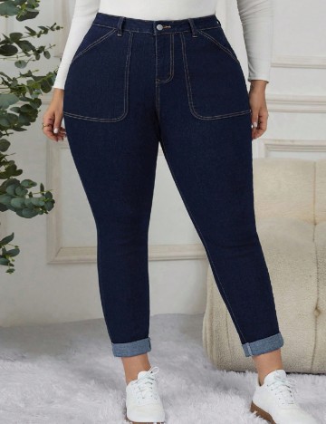 Blugi SHEIN CURVE, albastru