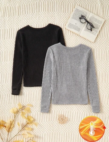 Set bluze Shein Kids, gri/negru