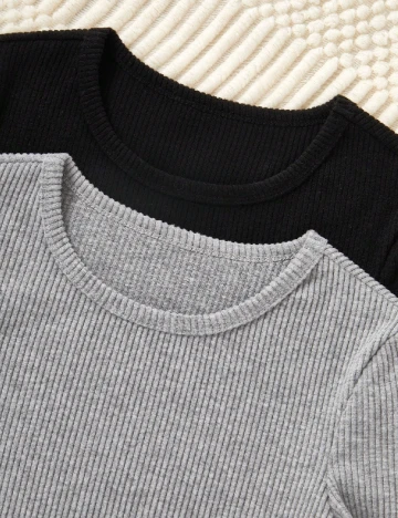 Set bluze Shein Kids, gri/negru