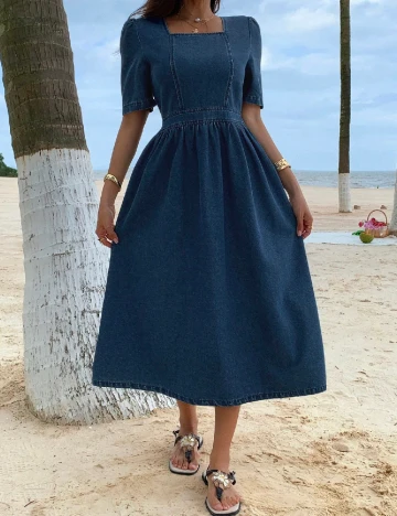 Rochie medie Dazy, albastru