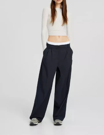 Pantaloni Bershka, bleumarin