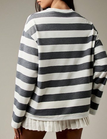 Bluza Missguided, alb/gri