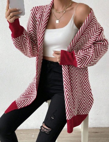 Blazer SHEIN, alb/rosu