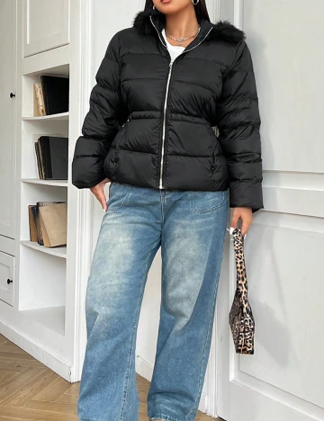 Geaca SHEIN CURVE, negru