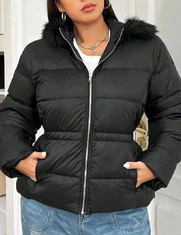 Geaca SHEIN CURVE, negru