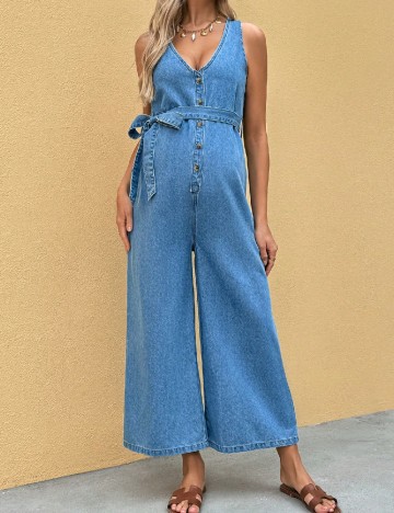 Salopeta SHEIN Maternity, albastru