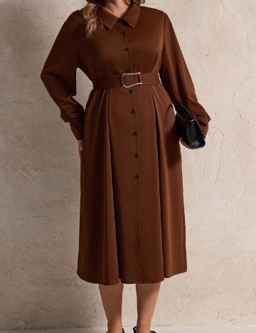 
						Rochie medie SHEIN CURVE, maro