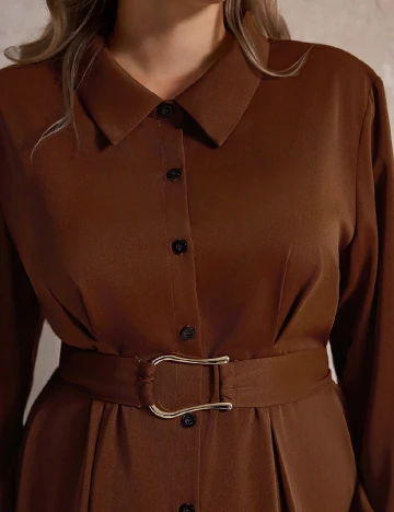 Rochie medie SHEIN CURVE, maro