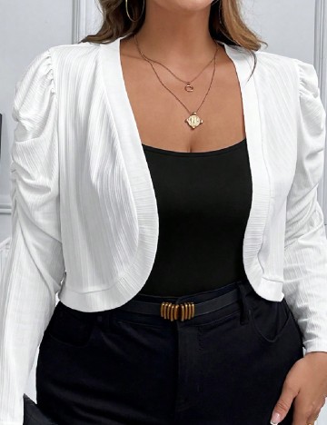 Bolero SHEIN CURVE, alb