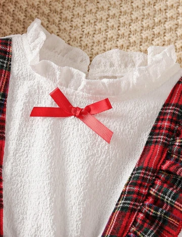 Rochie Shein Kids, alb/rosu