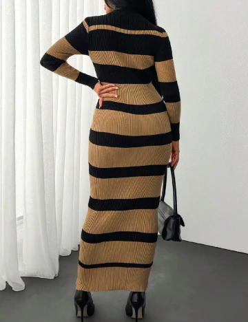 Rochie lunga SHEIN, negru/maro