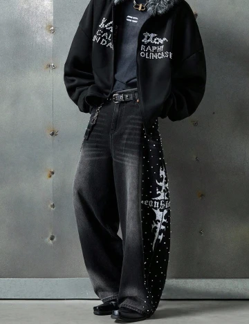 Blugi Neon Blanc, negru