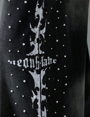 Blugi Neon Blanc, negru