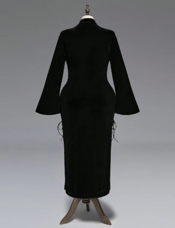 Rochie lunga Romwe Plus Size, negru