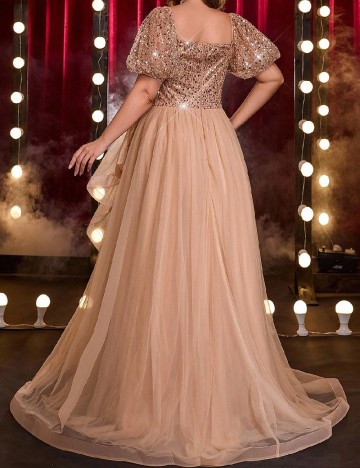 Rochie lunga SHEIN CURVE, maro deschis