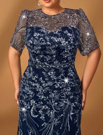 Rochie lunga SHEIN CURVE, bleumarin