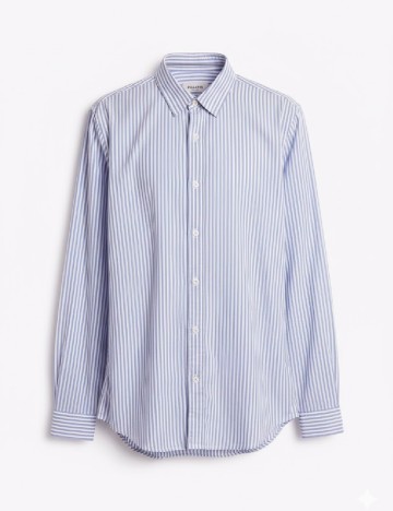 
						Camasa Pull&Bear, albastru/alb