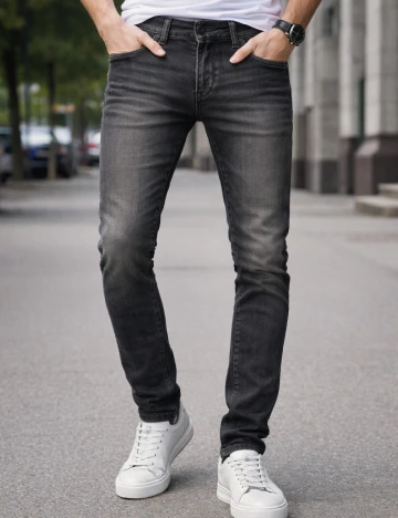 Blugi Zara, gri inchis