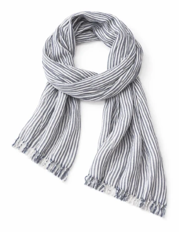 Esarfa Bershka, alb/albastru