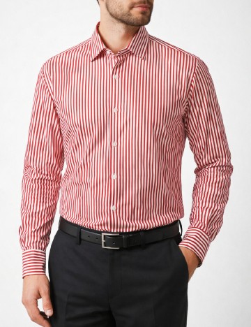 
						Camasa Zara, rosu/alb