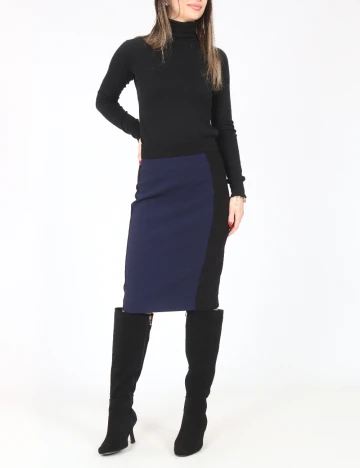 Fusta Zara, negru/bleumarin