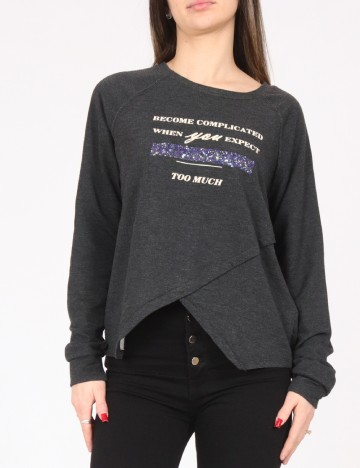 
						Bluza Bershka, gri inchis