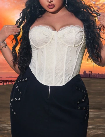 Corset SHEIN CURVE, ecru