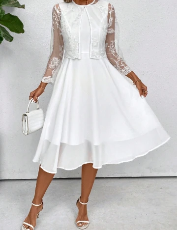 Rochie medie SHEIN, alb