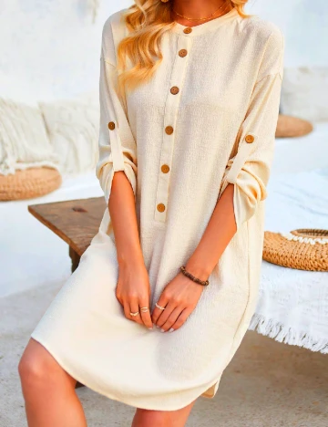 Rochie scurta Emery Rose, crem