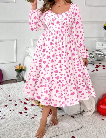 Rochie medie SHEIN CURVE, roz