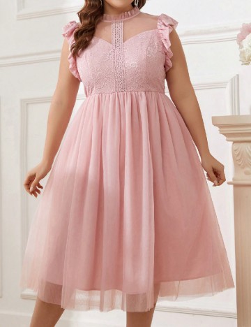 
						Rochie medie SHEIN CURVE, roz