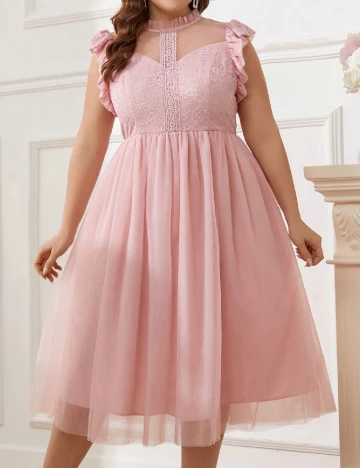 Rochie medie SHEIN CURVE, roz