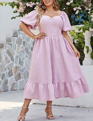 Rochie medie Simplee Plus Size, lila