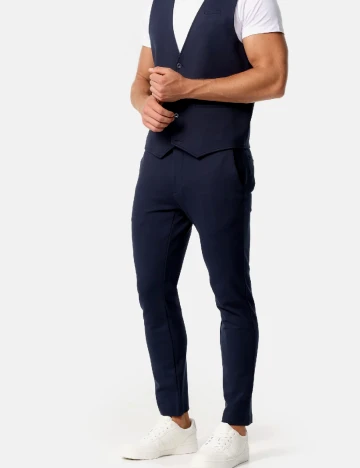 Pantaloni Jeff Urban Tailoring, bleumarin inchis