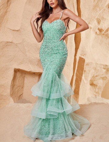 
						Rochie lunga Faeriesty, verde