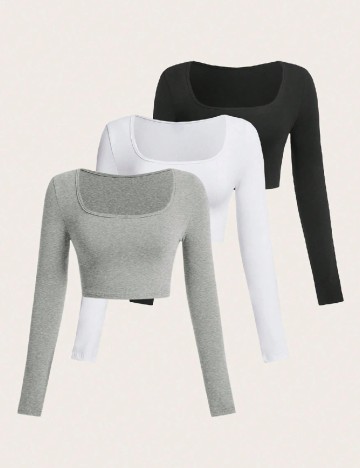 
						Set topuri 3 bucati SHEIN, mix culori