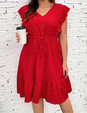 
						Rochie scurta Emery Rose Curve, rosu