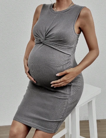 Rochie scurta SHEIN Maternity, gri