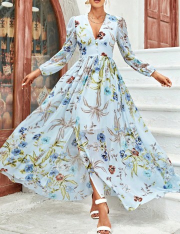 
						Rochie lunga Toleen, albastru