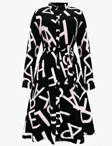 Rochie medie SHEIN CURVE, negru/roz